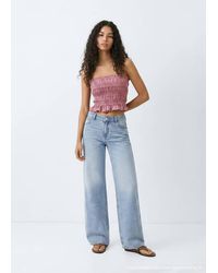 MANGO TEEN - Ruched Strapless Top - Lyst