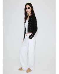 Mango - Fine-Knit Buttoned Jacket - Lyst