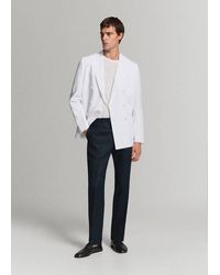Mango - 100% Linen Trousers With Adjustable Straps - Lyst