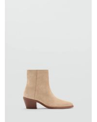 Mango - Heel Suede Ankle Boot - Lyst