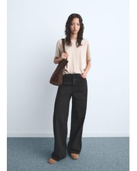 Mango - Wide Leg Mid-Rise Jeans - Lyst