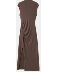 Mango - Side-Ruched Knit Dress - Lyst