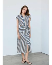 Mango - Striped Scarf Shirt Dress - Lyst