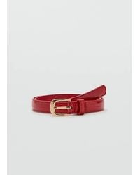 Mango - Thin Faux Crocodile Leather Belt - Lyst