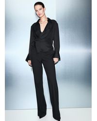 Mango - Cross-Over Satin Blouse - Lyst