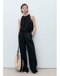 Mango - Lyocell-Blend Top With Puffed Hem - Lyst