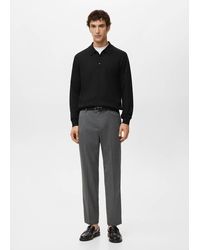 Mango - 100% Merino Wool Polo Sweater - Lyst