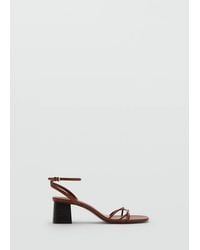Mango - Heeled Sandals With Straps - Lyst