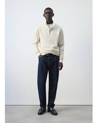 Mango - Cotton Blend Sweatshirt Zipper - Lyst