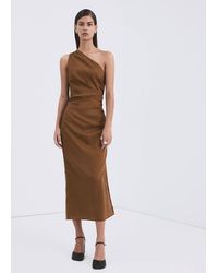 Mango - Asymmetrical Dress With Side Slit - Lyst