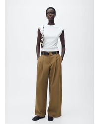 Mango - Ribbed T-Shirt With Die-Cut Trim - Lyst