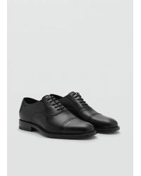 Mango - Leather Blucher Lace-Up Dress Shoes - Lyst