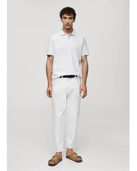 Mango - 100% Cotton Pique Polo Shirt - Lyst