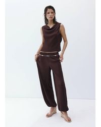 Mango - Textured Top With Bead Detail On The Back - Lyst