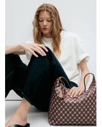 Mango - Medium Shoulder Bag Logo - Lyst