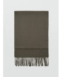 Mango - Plain Fringed Scarf - Lyst