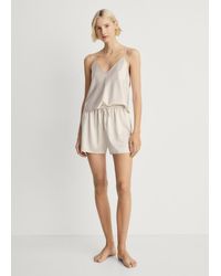Mango - Silk Pyjama Top - Lyst