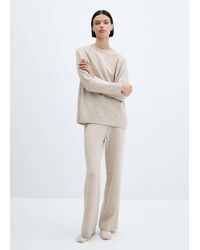 Mango - Fine Knit Straight Trousers - Lyst
