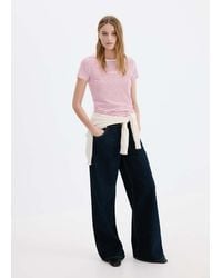 Mango - Logo Print Cotton T-Shirt - Lyst