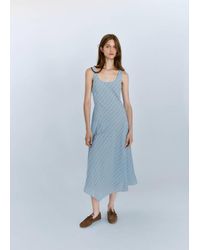Mango - Asymmetric Hem Checked Dress - Lyst