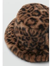 Mango - Bob Fausse Fourrure Léopard Marron - Lyst
