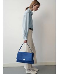 Mango - Leather Shoulder Bag With Flap - Lyst