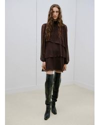 Mango - Polka-Dot Dress With Ruffles - Lyst
