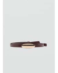 Mango - Thin Belt With Metal Detail - Lyst