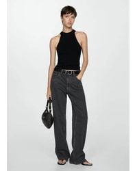 Mango - Halter Neck Fine Knit Top - Lyst