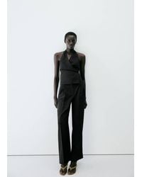 Mango - Straight-Fit Pleated Trousers - Lyst