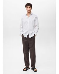 Mango - 100% Cotton Regular-Fit Striped Shirt - Lyst