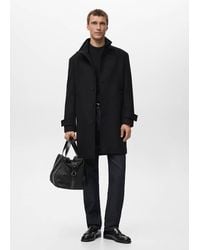 Mango - Wool Funnel Neck Coat - Lyst