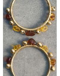 Mango - Orecchini Anelli Perline Combinati Oro - Lyst