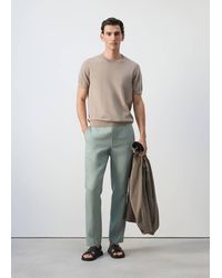 Mango - Slim-Fit 100% Linen Trousers - Lyst