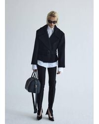 Mango - Woollen Coat With Belt - Lyst