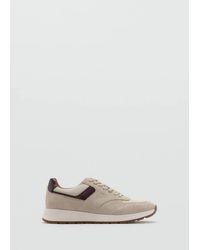 Mango - Leather Mixed Sneakers - Lyst