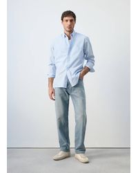 Mango - Regular-Fit Striped 100% Cotton Shirt - Lyst