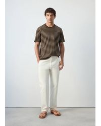 Mango - Regular Fit Cotton-Linen Blend T-Shirt - Lyst