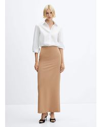 Mango - Straight Long Skirt - Lyst