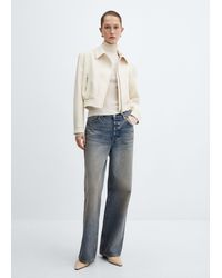 Mango - Cropped Jacket With Shoulder Pads - Lyst