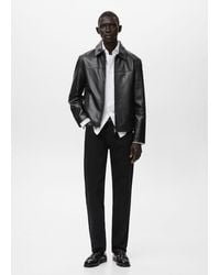 Mango - 100% Leather Jacket With Pockets - Lyst