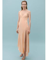 Mango - Asymmetrical Dress With Decorative Stitching - Lyst