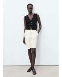 Mango - Gilet Maglia Sottile Bottoni Nero - Lyst