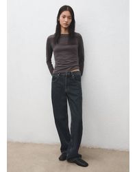 Mango - Cotton Boat Neck T-Shirt - Lyst