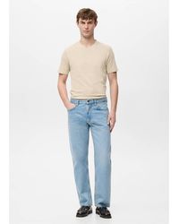 Mango - 100% Cotton Slim-Fit V-Neck T-Shirt - Lyst