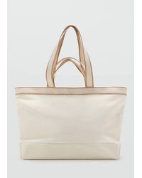 Mango - 100% Cotton Tote Bag With Edging - Lyst