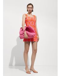 Mango - Floral Crochet Dress - Lyst