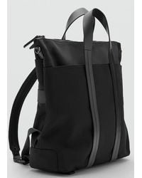 Mango - Multi-Functional Combined Leather Bag - Lyst