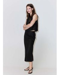 Mango - Linen Midi Skirt - Lyst