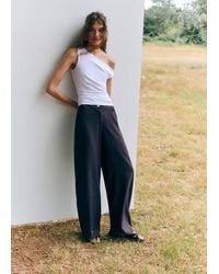 MANGO TEEN - Flowy Straight-Fit Trousers - Lyst